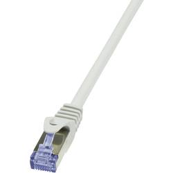 LogiLink CQ3021S RJ45 síťové kabely, propojovací kabely CAT 6A S/FTP 0.50 m bílá samozhášecí, s ochranou 1 ks