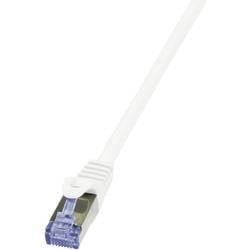 LogiLink CQ4011S RJ45 síťové kabely, propojovací kabely S/FTP 0.25 m bílá pozlacené kontakty, samozhášecí, s ochranou 1 ks