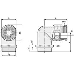 LAPP SKINDICHT® RWV PG 7 úhlová průchodka, 52004180, PG7, 25 ks