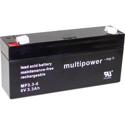 multipower PB-6-3,3-4,8 MP3,3-6 olověný akumulátor 6 V 3.3 Ah olověný se skelným rounem (š x v x h) 134 x 65 x 34 mm plochý konektor 4,8 mm bezúdržbové,