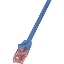 LogiLink CQ2056U RJ45 síťové kabely, propojovací kabely CAT 6 U/UTP 2.00 m modrá samozhášecí, s ochranou 1 ks