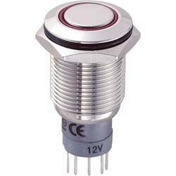 TRU COMPONENTS LAS2GQF-11ZE/R/12V/N/P, 701778 tlačítkový spínač antivandal, 16 mm, 250 V/AC, 3 A, 1 ks