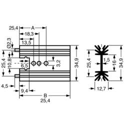 Fischer Elektronik 10018989 SK 104 38,1 STS profilový chladič 11 K/W (d x š x v) 38.1 x 34.9 x 12.7 mm TO-220 , SOT-32