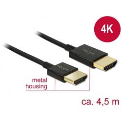 Delock HDMI kabel Zástrčka HDMI-A, Zástrčka HDMI-A 4.50 m černá 84775 4K UHD, pozlacené kontakty HDMI kabel