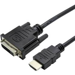 Value HDMI / DVI kabelový adaptér Zástrčka HDMI-A, DVI-D 24+1pol. Zástrčka 0.15 m černá 12.99.3115 HDMI kabel