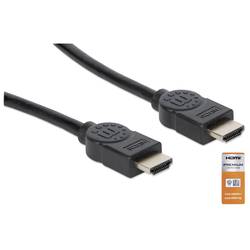 Manhattan HDMI kabel Zástrčka HDMI-A, Zástrčka HDMI-A 1.00 m černá 354837 4K UHD, Audio Return Channel, pozlacené kontakty HDMI kabel