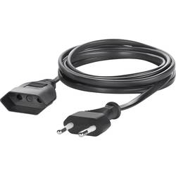 Sygonix SY-5042682 napájecí prodlužovací kabel černá 2.00 m H03VVH2-F 2X 0,75 mm²