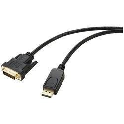 Renkforce DisplayPort / DVI kabelový adaptér Konektor DisplayPort, DVI-D 24+1pol. Zástrčka 1.80 m černá RF-5771518 PVC plášť DVI kabel