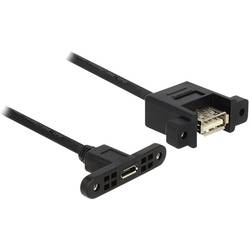 Delock USB kabel USB 2.0 USB Micro-B zásuvka, USB-A zásuvka 0.25 m černá 85109