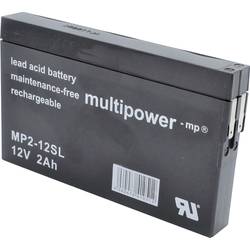 multipower MP2-12SL MP2-12SL olověný akumulátor 12 V 2 Ah olověný se skelným rounem (š x v x h) 148 x 90 x 20 mm plochý konektor 4,8 mm bezúdržbové, nepatrné