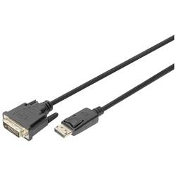 Digitus DVI / DisplayPort kabel Konektor DisplayPort 3.00 m černá DB-340301-030-S dvoužilový stíněný, stíněný Kabel DisplayPort