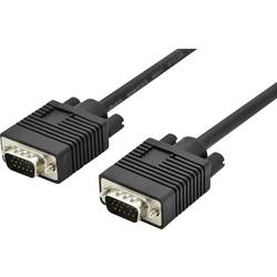 Digitus VGA kabel VGA pólové Zástrčka, VGA pólové Zástrčka 3.00 m černá AK-310103-030-S kulatý, dvoužilový stíněný, s feritovým jádrem VGA kabel