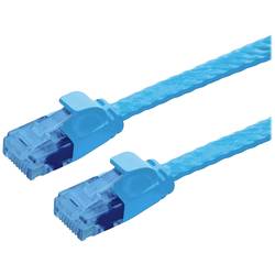 Value 21.99.2051 RJ45 síťové kabely, propojovací kabely CAT 6A U/UTP 1.00 m modrá nestíněný, plochý, pozlacené kontakty 1 ks