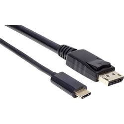 Manhattan USB 2.0 adaptér [1x USB-C® zástrčka - 1x zástrčka DisplayPort] USB-C auf DisplayPort-Kabel Stecker/Stecker 4K@60Hz-Ausgangssignal 2 m schwarz 2.00 m