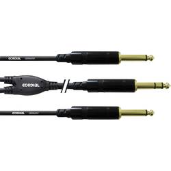 Cordial audio Y kabel [1x jack zástrčka 6,3 mm - 2x jack zástrčka 6,3 mm] 1.50 m černá