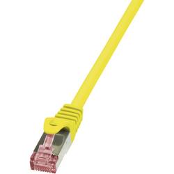 LogiLink CQ2017S RJ45 síťové kabely, propojovací kabely CAT 6 S/FTP 0.25 m žlutá samozhášecí, s ochranou 1 ks