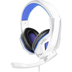 Steelplay HP41 Gaming Sluchátka Over Ear kabelová stereo bílomodrá regulace hlasitosti, Vypnutí zvuku mikrofonu