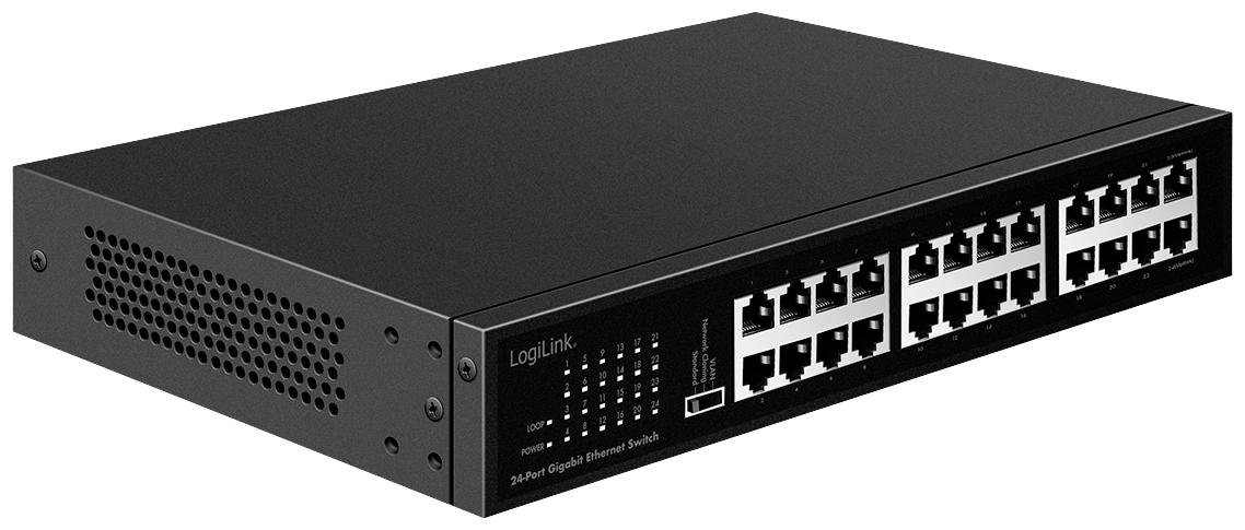 LogiLink NS1324 19 síťový switch, 24 portů, 48 Gbit/s