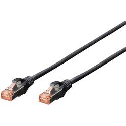 Digitus DK-1644-100/BL RJ45 síťové kabely, propojovací kabely CAT 6 S/FTP 10.00 m černá bez halogenů, kroucené páry , s ochranou, samozhášecí 1 ks