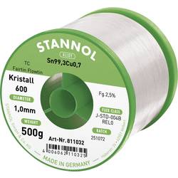 Stannol Kristall 600 Fairtin bezolovnatý pájecí cín bez olova Sn99,3Cu0,7 REL0 500 g 1 mm