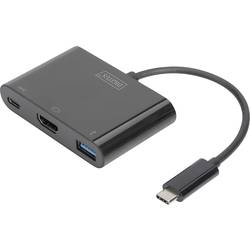 Digitus DA-70855 HDMI / USB adaptér [1x USB-C® zástrčka - 1x HDMI zásuvka, USB 3.2 gen. 1 zásuvka A, USB-C® zásuvka] černá 15.00 cm