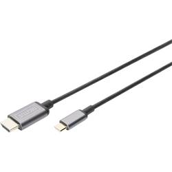 Digitus USB 3.0, USB 3.0 kabelový adaptér [1x USB 3.1 zástrčka C , USB-C® zástrčka - 1x HDMI zástrčka] DA-70821 1.80 m hliníková zástrčka, flexibilní