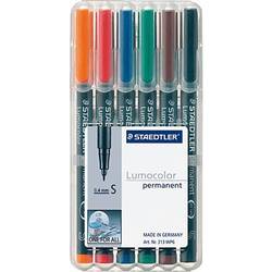 Staedtler Lumocolor® permanent pen 313 313 WP6 permanentní popisovač červená, modrá, oranžová, zelená, hnědá, černá Vodotěsné: Ano