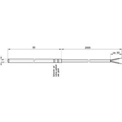 Enda K1-PT100-S-6x50-2M-2L K1-PT100-S-6x50-2M-2L teplotní senzor, Pt100, -50 do 200 °C, Délka kabelu 2 m, šířka 6 mm