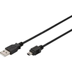 Digitus USB kabel USB 2.0 USB-A zástrčka, USB Mini-B zástrčka 3.00 m černá s funkcí OTG AK-300108-030-S