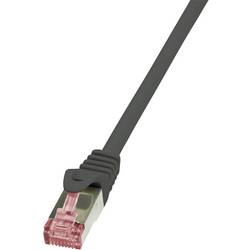 LogiLink CQ2063S RJ45 síťové kabely, propojovací kabely CAT 6 S/FTP 3.00 m černá samozhášecí, s ochranou 1 ks