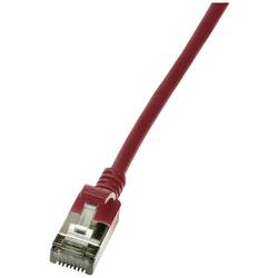 LogiLink CQ9074S RJ45 síťové kabely, propojovací kabely CAT 6A U/FTP 5.00 m červená extrémně tenký , samozhášecí, flexibilní provedení, fóliové stínění, bez