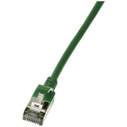 LogiLink CQ9055S RJ45 síťové kabely, propojovací kabely CAT 6A U/FTP 2.00 m zelená extrémně tenký , samozhášecí, flexibilní provedení, fóliové stínění, bez