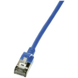 LogiLink CQ9056S RJ45 síťové kabely, propojovací kabely CAT 6A U/FTP 2.00 m modrá extrémně tenký , samozhášecí, flexibilní provedení, fóliové stínění, bez