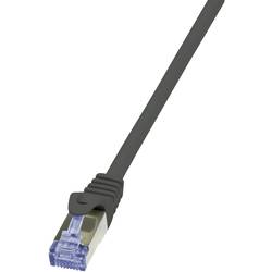 LogiLink CQ4083S RJ45 síťové kabely, propojovací kabely S/FTP 7.50 m černá pozlacené kontakty, samozhášecí, s ochranou 1 ks