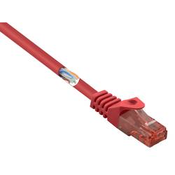 Basetech BT-2272293 RJ45 síťové kabely, propojovací kabely CAT 6 U/UTP 3.00 m červená s ochranou, bez halogenů 1 ks