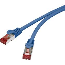 Renkforce RF-4737384 RJ45 síťové kabely, propojovací kabely CAT 6 S/FTP 0.15 m modrá s ochranou, pozlacené kontakty, samozhášecí 1 ks