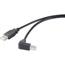 Renkforce USB kabel USB 2.0 USB-A zástrčka, USB-B zástrčka 0.5 m černá 90° zatočeno dolů RF-4613068