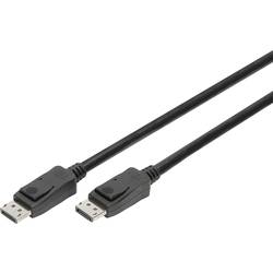 Digitus DisplayPort kabel Konektor DisplayPort, Konektor DisplayPort 5.00 m černá AK-340106-050-S pozlacené kontakty, dvoužilový stíněný, stínění pletivem,