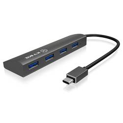 ICY BOX 4 porty USB-C® (USB 3.1) Multiport hub antracitová