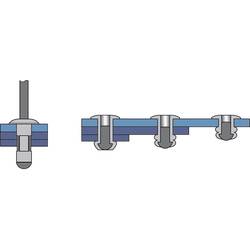 Bralo 1080003208 slepý nýt (Ø x d) 3.2 mm x 8 mm ocel hliník 500 ks