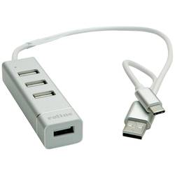 Roline 4 porty USB kombinovaný hub stříbrná (metalíza)