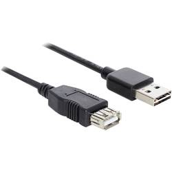 Delock USB kabel USB 2.0 USB-A zástrčka, USB-A zásuvka 5.00 m černá oboustranně zapojitelná zástrčka, pozlacené kontakty, UL certifikace 83373