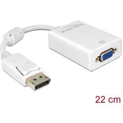 Delock 61766 DisplayPort / VGA adaptér [1x zástrčka DisplayPort - 1x VGA zásuvka] bílá s feritovým jádrem 12.00 cm