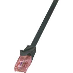 LogiLink CQ2093U RJ45 síťové kabely, propojovací kabely CAT 6 U/UTP 10.00 m černá samozhášecí, s ochranou 1 ks