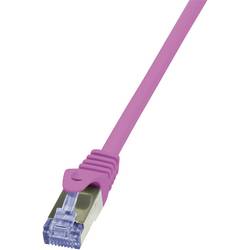 LogiLink CQ3099S RJ45 síťové kabely, propojovací kabely CAT 6A S/FTP 10.00 m růžová samozhášecí, s ochranou 1 ks