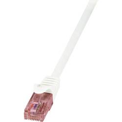 LogiLink CQ2081U RJ45 síťové kabely, propojovací kabely CAT 6 U/UTP 7.50 m bílá samozhášecí, s ochranou 1 ks