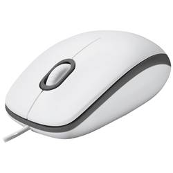 Logitech M100 drátová myš kabelový optická bílá 3 tlačítko 1000 dpi