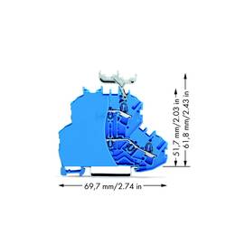 WAGO 2002-2234/099-000 dvojitá průchodková svorka 4.20 mm pružinová svorka osazení: N, N modrá 50 ks