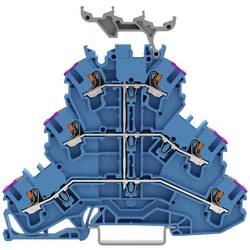 WAGO 2202-3239 trojitá svorka na DIN lištu Připojení pružinovou svorkou modrá 50 ks