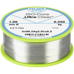 Felder ISO-Core Ultra Clear SAC305 pájecí cín cívka Sn96,5Ag3Cu0,5 0.250 kg 1 mm